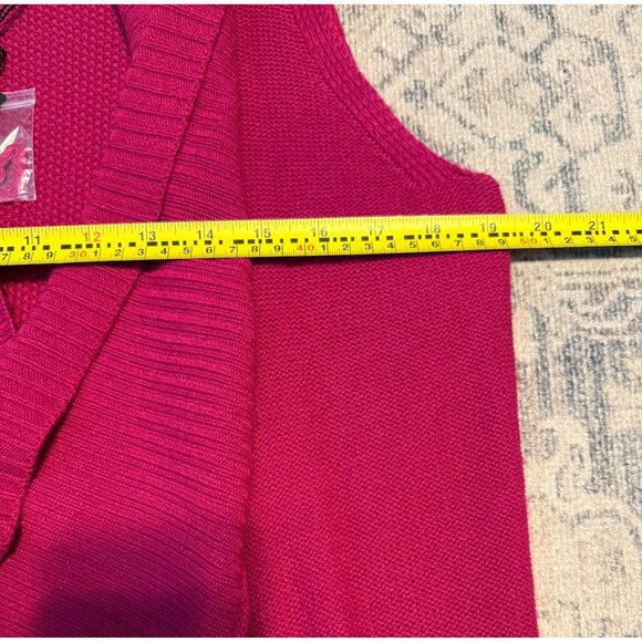 Michael Stars Wool Cashmere Shawl Collar Sleeveless Fuchsia Sweater Size 2 Soft - Picture 9 of 10